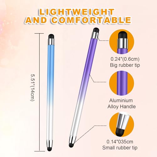 Stylus (3 Pcs), 2-in-1 Stylus Pen for Touch Screen, High Precision and Sensitivity, Suitable for iPad/iPhone/Samsung/Android Smartphone and Tablets, Compatible with All Touch Screen - color: Pink/Purple/Blue