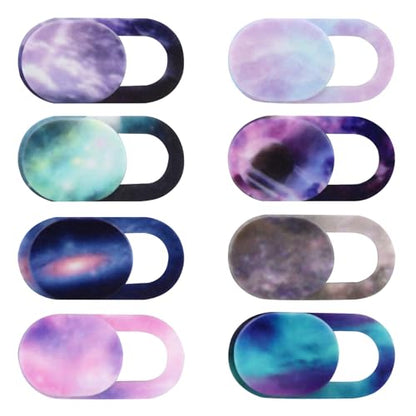 Camera Cover Slide, Colorful Space, 8 Packs | Webcam Cover, Ultra Thin Sticker, Privacy Protector, Fit MacBook Pro, iMac, iPad Pro, Laptop, Tablet - color: Colorful Space ( 8S )