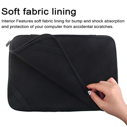 17 17.3 17.4 inch Laptop Sleeve Black Water-Resistant Neoprene Notebook Computer Briefcase Carrying Bag/Pouch Cover with 4 Elastic Bands for Acer/Asus/Dell/Lenovo/HP/Toshiba/MSI - size: Standard 17 inch