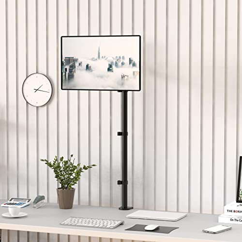 WALI Single Monitor Stand Desk Mount, Tall Monitor Stand Fully Adjustable with 39” Height Pole, Articulating Arm for Computer Screen up to 38 inch, 22lbs (M001XXL), Black - size: 13"-38", style: Single