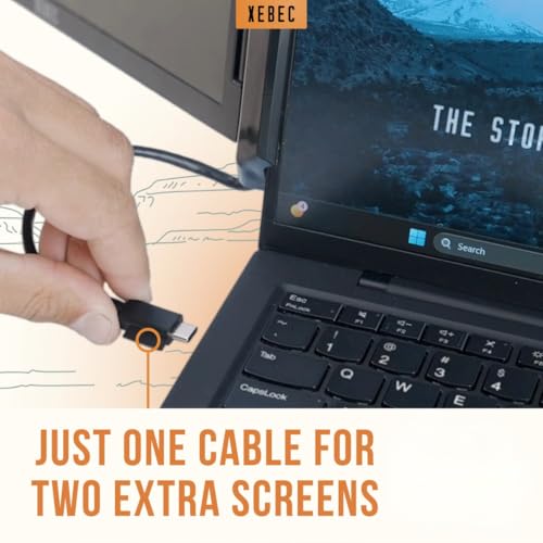 Xebec Tri-Screen 3 for Mac | Laptop Screen Extender for MacBook w/Adapter