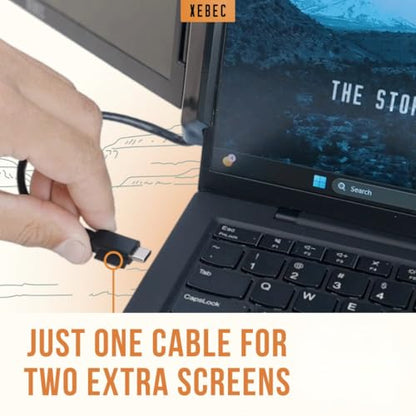 Xebec Tri-Screen 3 for Mac | Laptop Screen Extender for MacBook w/Adapter