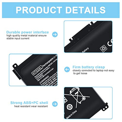 TSKYBEAR HTO3XL Laptop L11119-855 HT03XL Battery Compatible with HP Pavilion 14 15 17 15-CS 15-DA 15-DB Series 15-DA0012DX 14-CE0068ST 15-CS3073CL 15-CS3153CL 15-CS2064ST 15-DA0014DX HT03041XL