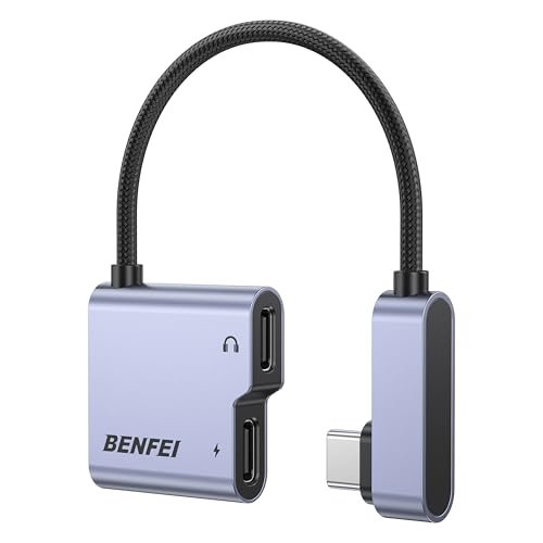 BENFEI USB C Splitter 1 in 2 Out Dual USB C Audio Jack Adapter with 60W Fast Charging, Type C Audio Headphone Compatible with iPhone 16/16 Pro/Pro Max, Samsung Galaxy S25/S24/S23 iPad Pro, Pixel 9 - color: gray, size: C Audio + PD
