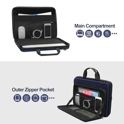 MOSISO Laptop Bag for Men,15-16 inch Computer Bag Compatible with MacBook Air 15 inch/Pro 16 inch, HP, Dell, Lenovo, Asus, Acer, Hard Shell Laptop Case with Front Pocket&Shoulder Strap, Navy Blue - color: Navy Blue, size: 16 inch