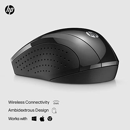 HP X3000 G3 Wireless Mouse - Black, 15-Month Battery, Side Grips for Control, Travel-Friendly, Blue LED, Powerful 1600 DPI Optical Sensor, Compatible with Wins PC/Laptop, Mac, Chromebook (683N7AA) - color: Black