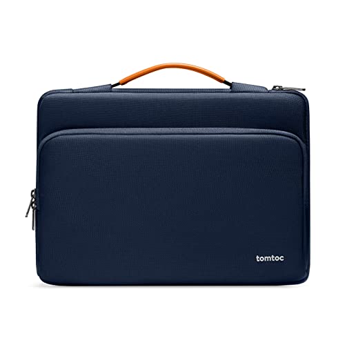tomtoc 360 Protective Laptop Sleeve for 13.5-14.4 Inch Surface Laptop 6/5/Studio 2/1, Surface Book, Water-Resistant Shockproof Carrying Case Bag for Acer Aspire/Swift, ASUS Vivobook/Zenbook 14, Black - color: Navy Blue, size: 13.5-14.4 Inch