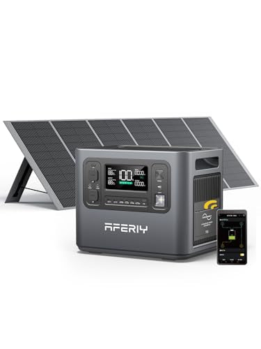 AFERIY Portable Power Station AF-P210 2048Wh | 2400W with 400W Solar Panel,AC Output with 120V,2400W,Solar Generator for Home Use,Outdoor Camping,Power Outage, Camping,Emergencies | ETFE Portable Solar Panels,3500+Cycle LiFePO4 Battery Solar Generator wit