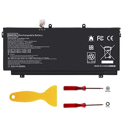 TREE.NB Spare Battery for HP Hp Spectre x360, Spectre x360 13 w023dx, Spectre x360 13-w0XX, SH03 SH03XL SH03057XL HSTNN-LB7L 859026-421 859356-855 TPN-Q178 - size: 10.43x4.33x0.15inch SH03XL