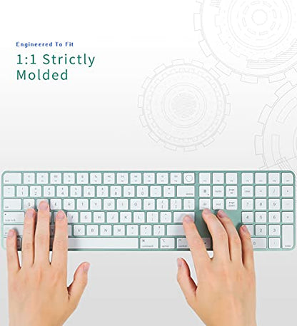 [Not for 2024 Release A3119] Keyboard Cover for iMac Magic Keyboard (Model A2520, Touch ID, with Numeric Key) - Ultra Thin, Protective and Clear Keyboard Cover Protector Skin - color: A2520 (Touch ID & Long Model )