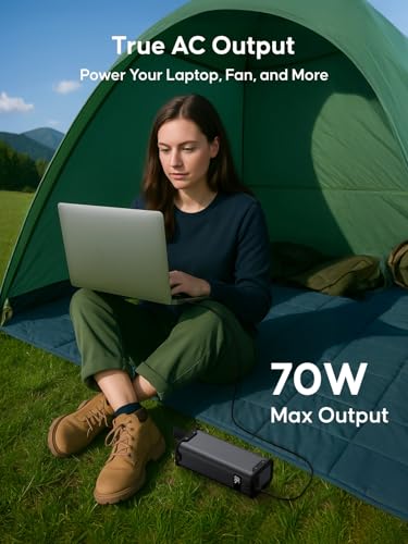 Portable Power Station 99Wh 70W(140W Peak) Laptop Charger, 1.3lb Lightweight Small Generator with 110V AC & PD Fast Charging, Lithium Battery Power Bank for Home Camping Office Blackout Emergency