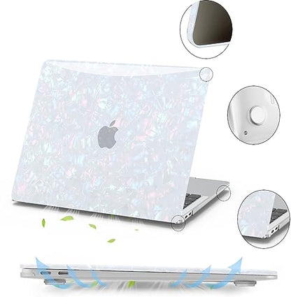 Anban for MacBook Pro 13 inch Case M2 M1 2025 2024 2023-2016, Shiny Pearl | Plastic Hard Shell+Keyboard Cover+Screen Protector for MacBook Pro 13.3 inch Case, A2338 A2251 A2289 A2159 A1989 A1706 A1708