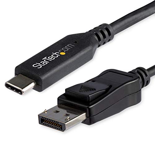 StarTech 3.3ft USB-C to DisplayPort 1.4 Cable, 8K 60Hz, HDR (CDP2DP141MB) | 5K, 4K, HBR3, DSC, 32.4Gbps, DP Alt Mode, USB-C/Thunderbolt 3, Latching DP Connector, 1m, USB-C/Thunderbolt 3 - size: 3.3 feet