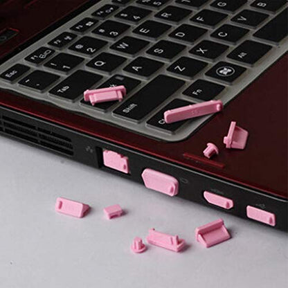 16PCS Universal Computer Anti Dust Stopper/Plug, Soft Silicone Dustproof Laptop Port Covers Pink - color: Pink