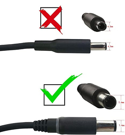 HKY Laptop Car Charger for Dell 7.4 mm Barrel 90W 65W 45W DC Power Adapter Cord 12V-24V Vehicle Auto Airplane Boat Charger for Dell Inspiron/Latitude/Precision/Studio/Vostro/XPS 14 Series Laptops
