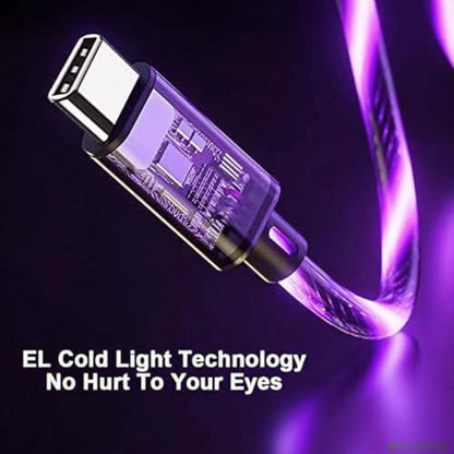 IHAO USB A to C Charger Cable PD Fast Charge and High Speed Sync Visible LED Current Flowing Compatible with All USBC Device-39Inches Purple - color: USB A TO C Purple