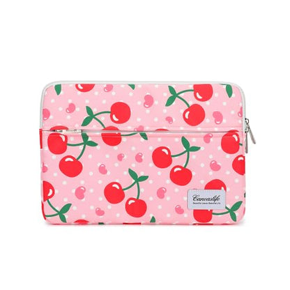 Canvaslife Pattern 13 inch Canvas Laptop Sleeve with Pocket 13 inch 13.3 inch Laptop 13 case13 Sleeve (Cherry) - color: Cherry, size: 13 inch/13.3 inch