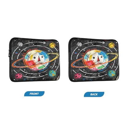 Cartoon Space Planet 15-16 Inch Quilted Laptop Sleeve Case Soft Notebook Protector Bag Computer Carrying Case - color: Cartoon Space Planet, size: Large