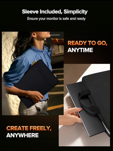 UPERFECT QLED 24" 144Hz Portable Monitor 1080P 145% sRGB 450Nits w/Stand & VESA, HDMI USB-C FHD Travel Monitor for Laptop/Gaming Devices/Phone/Mini PC, External Second Screen for Gaming & Work - size: 24"