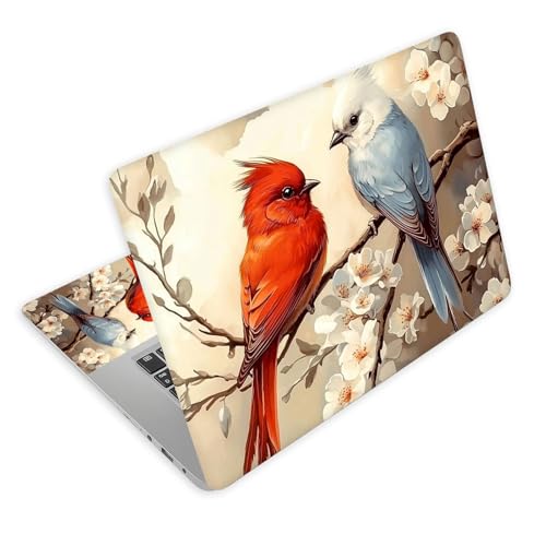 Universal Laptop Skin Decal, 3-Piece Vinyl Protector for 12 13 14 15.6" Notebook, Waterproof Anti-Scratch, Easy Trim & Bubble-Free Finish, Red and Blue Birds - color: Red and Blue Birds