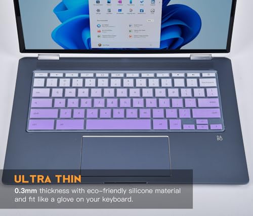 Keyboard Cover for HP 14" Chromebook 14a-na 14a-ca 14B-CA 14a-na0226nr 14a-ne0013dx 14a-na0031wm 14a-na0021nr na1043cl 14a-ca0030wm, HP Chromebook 14A G5 Keyboard Protector,Ombre Purple - color: Ombre Purple