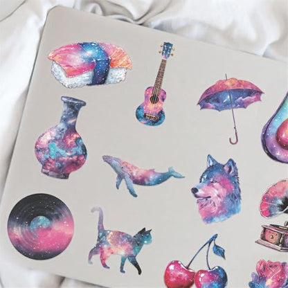 Fantasy Magic Tree Stickers Pack – 50pcs Clear Waterproof Scrapbook Decals for Journaling, Diary, Collage, Laptop, Water Bottle, Planner, Aesthetic Nature Forest Tree of Life Sticker (Colourful-B8) - color: Colourful-b8