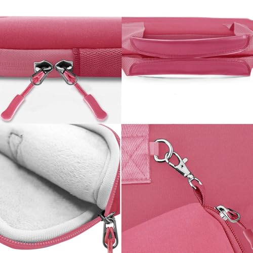 Hseok Laptop Sleeve 13.3-14 inch Case with Small Pouch, Neoprene Computer Bag Compatible with MacBook Neo/Pro 14 M5/M4/M3/M2/M1, Mac Air/Pro 13.3, XPS 14 and Most 13-14 inch Notebooks,Rose red - color: Rose red, size: 13"-14"