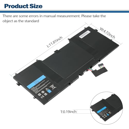 55Wh C4K9V Battery for Dell XPS 12 9Q33 -L221X 13 9333 Ultrabook13 | 7.4V Compatible with XPS13 13-L321X 13-L322X XPS L321X L322X Series 3H76R 489XN PKH18 - size: 14.17*8.74*1.22inch C4K9V
