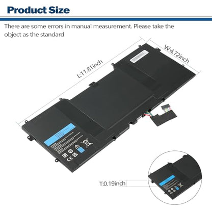 55Wh C4K9V Battery for Dell XPS 12 9Q33 -L221X 13 9333 Ultrabook13 | 7.4V Compatible with XPS13 13-L321X 13-L322X XPS L321X L322X Series 3H76R 489XN PKH18 - size: 14.17*8.74*1.22inch C4K9V