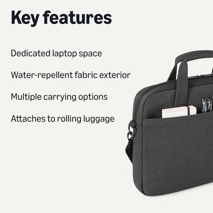 Amazon Basics 15.6-Inch Laptop Messenger Bag for Women and Men, Computer and Tablet, Black