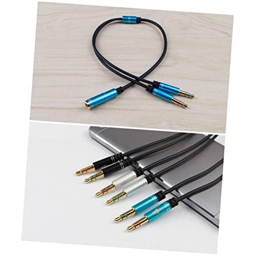 Homoyoyo 1 to 2 Headset Audio Converter Splitter Cable for Laptop Book Mobile Phone Stereo Adapter Microphone Port Random Color
