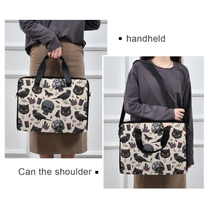 MNSRUU Laptop Bag for 15.6 inch Black Gothic Bats - color: Cat Th0043
