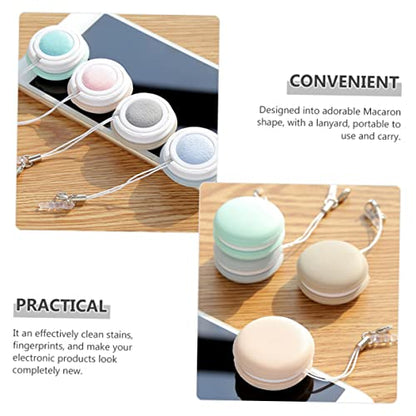 Ipetboom 4pcs Macaron Phone Screen Cleaner Eyeglass Lens Cleaning Cloths Screen Gentle Surface Cleaning Compact Washable