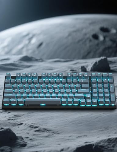 Mechanical Gaming Keyboard and Mouse, LED Backlit 98-Key Floating Keycap & 4 DPI RGB Gaming Mouse with Mouse Pad, Full Anti-Ghost Light Up Wired Computer Keyboards for MAC PC Gamer Accessories, Gray - color: Gray