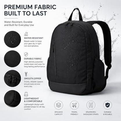 Travel Laptop Backpack for Women & Men, 15.6" Laptop and Tablet Bag with Tumbler Holder – Lightweight, Durable Travel & Work Backpacks, Black - color: Backpack 03 Black