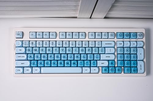 ZORNHER ZH980 Foundation Wireless Mechanical Keyboard,95% Blue Creamy Keyboard with Number Pad,Hot-Swappable Gaming Keyboard,Jelly Keycaps,Creamy Sounding Linear Switches,Hot-Swappable,Full Size - color: Blue Foundation, size: Creamy Switch