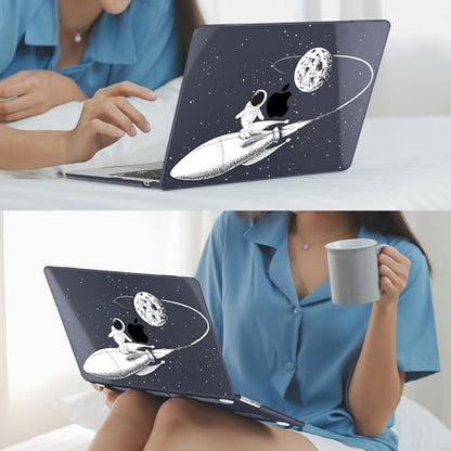 Mektron for 2026/2025/2024/2023 MacBook Air 15 INCH M5 A3448 /M4 A3241 /M3 A3114 /M2 A2941 Case, Printed Plastic Hard Shell Cover with 15.3" Liquid Retina Display Touch ID, Astronauts - color: Astronauts