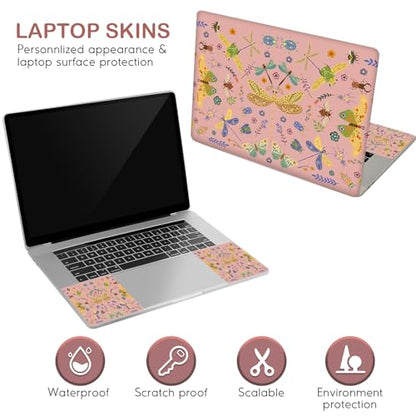 DINKY Laptop Skin Sticker Decal 15.6" 15.4" 12" 13" 13.3" 14" 15 inch Laptop Universal Vinyl Skin Stickers Cover Art Decal Notebook PC Personalized Protector, Pink Dragonfly - color: Pink Dragonfly