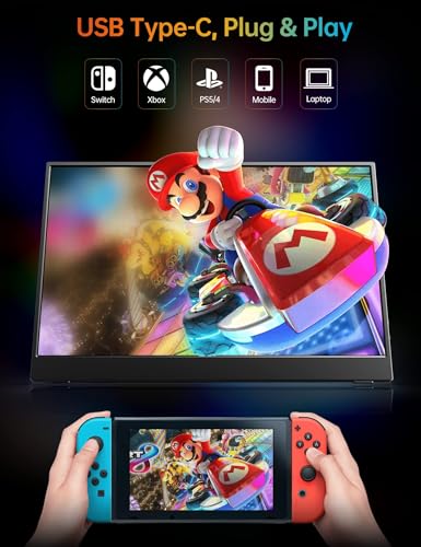 VILVA 15.6" FHD IPS USB-C HDMI Portable Monitor | 15.6" FHD IPS, USB-C/HDMI, cover+speakers, for PC/Mac/Phone/Xbox/Switch/PS4, portable. - size: 15.6 inch 1080P