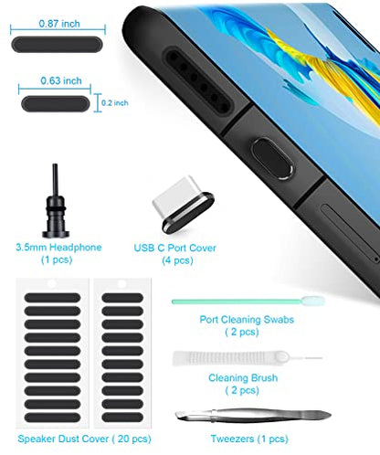 USB C Dust Plug Dust Cover for Phone USB Type C Charging Port Speaker Anti Dust Protection Cover Kit