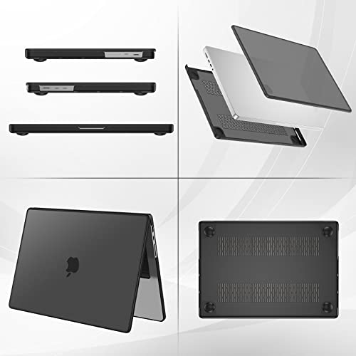 ProCase Slim case for MacBook Pro 16 Inch -Black | Translucent Hard Shell Shockproof Cover for 2026 2025-2021 MacBook Pro M5 M4 M3 M2 M1 Pro/Max - color: Black