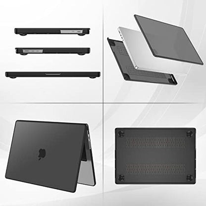 ProCase Slim case for MacBook Pro 16 Inch -Black | Translucent Hard Shell Shockproof Cover for 2026 2025-2021 MacBook Pro M5 M4 M3 M2 M1 Pro/Max - color: Black