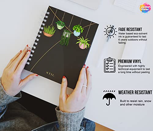 Plant Stickers (5pcs) - Strong Adhesive Waterproof Succulent Stickers - Do not Fade, Used for Notebook, Laptop, MacBook, Scrapbook, Ipad, Water Bottle