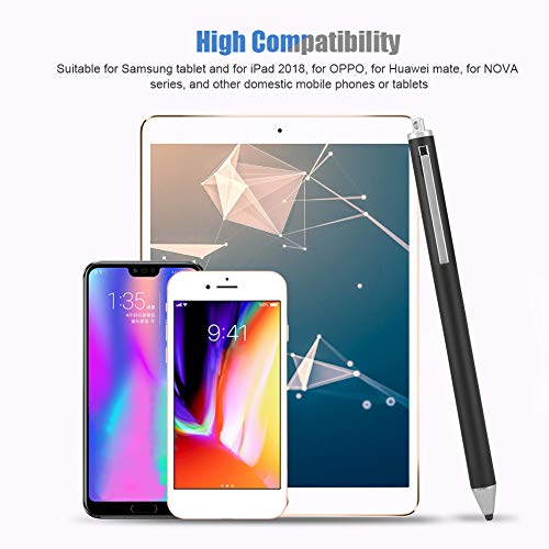 Stylus Pen, Soft Tip Capacitive Stylus Universal for 2018, Tablet, Phone, No Battery Needed, Screen Protector (Black)