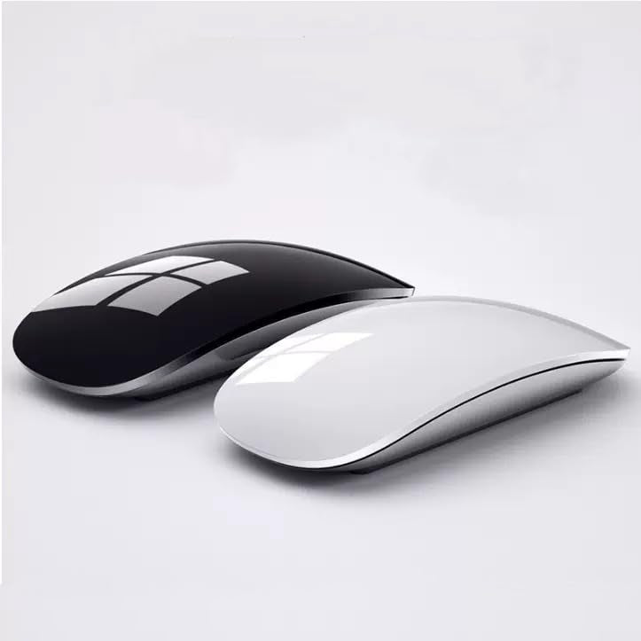 Wireless Multi-Touch Surface Magic Mouse Alternative USB C Rechargeable Touch Mouse Compatible with MacOS/Windows/Linux/Android Laptop Desktop PC Smartphone Tablet (Black) - color: Black