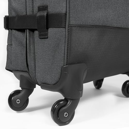 EASTPAK TRANS4 S – 44L Small Cabin Wheeled Luggage, Two Compartments, TSA Lock, 360° Spinner Wheels, and Telescopic Handle, Black Denim - color: Black Denim, size: 44 Liter Carry On
