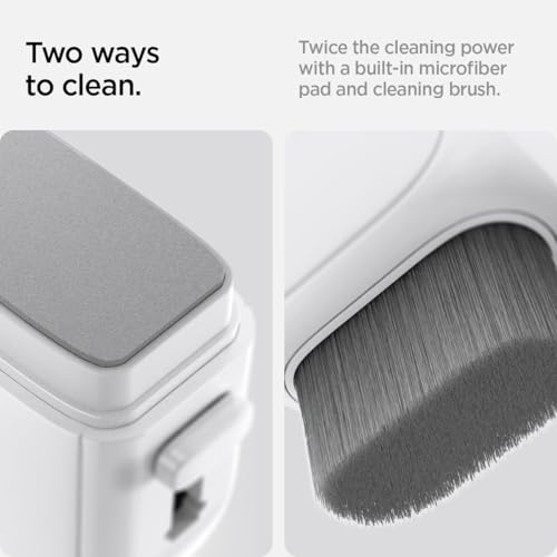Spigen EZ Slide & Brush Screen Cleaner for Tesla Model Y 2025/26 (Juniper) & 3/Y/S/X/Cybertruck and Screens, Phones, Laptops, Tablets (Extra Microfiber Pad Included) [White] | Tesla Model Y 2025/26 (Juniper) & 3/Y/S/X/Cybertruck and Screens, Phones, Lapto
