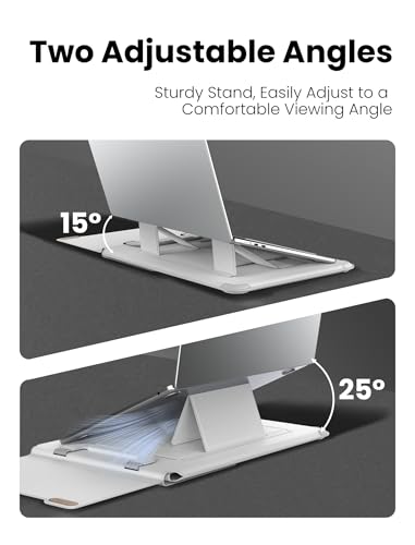 Nillkin Versatile Pro Upgraded 13-16in Laptop Sleeve with Stand & Mouse Pad | 3-in-1 Laptop Case for MacBook/Dell/HP/Lenovo, Slim, Travel Friendly, Dual-angle Stand, Magnetic Handle, PU Leather, Black - color: Gray, size: 16.2