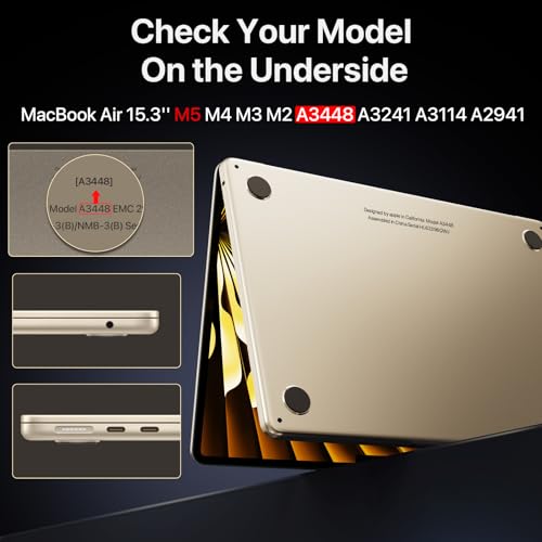 Macaset for MacBook Air 15 inch Case M5 M4 M3 M2 2026-2023 Mac Laptop Cover | Starlight Color Match, Matte Clear, Anti Fingerprint & Scratch, Close Seamlessly, Protective Hard Shell, Ultra Thin Snap Fit - color: Starlight Clear
