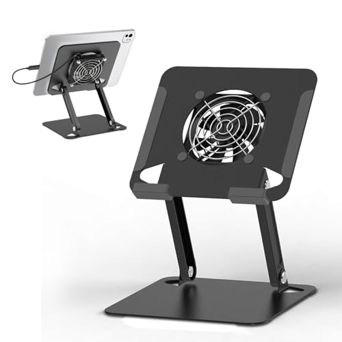 Cooler for iPad,Surface Pro Tablet Stand Holder with Quiet Cooling Fan for Microsoft Surface & iPad Pro/Air/Mini,Samsung Galaxy,7''- 15'' Tablets - color: Black